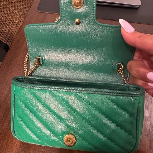 Gucci Marmont Emerald green Quilted Mini Bag - Picture 5 of 7